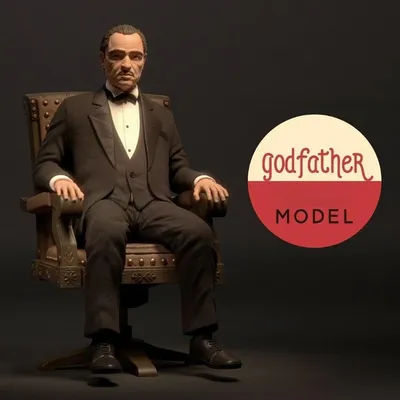 Godfather Harzfigur im Maßstab 1/24, 80 mm Gesamthöhe, zusammengebauter Modellbausatz, unmontiertes Image