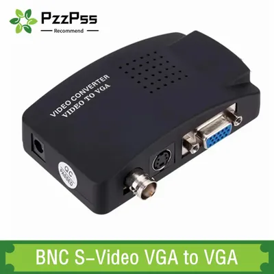 Pzzpss bnc s-video vga zu vga video konverter 1080p bnc zu vga ausgang adapter digitale schalter box für pc mac tv kamera dvd dvr