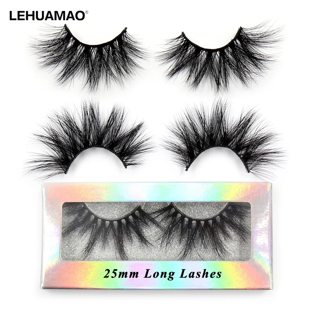 LEHUAMAO Wimpern 3D Wimpern 25mm Nerz Falsche Wimpern Flauschige Weiche Wimpern Dramatische Make-Up Wimpern Nerz 3D Wimpern Natürliche Lange G05 Image