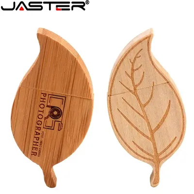 Holzblatt Kreative Geschenke USB 2.0-Flash-Laufwerk Kostenloses individuelles Logo Pen Drive Echte Image