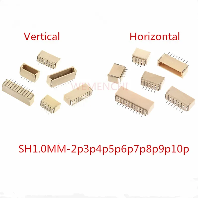 10 Stück jst sh 1,0 sh 1,0mm Abstand 2/3/4/5/6/7/8/Pin Stecker horizontal/vertikal smd Dip Pin Header 2p3p4p5p6p7p8p9p10p Image