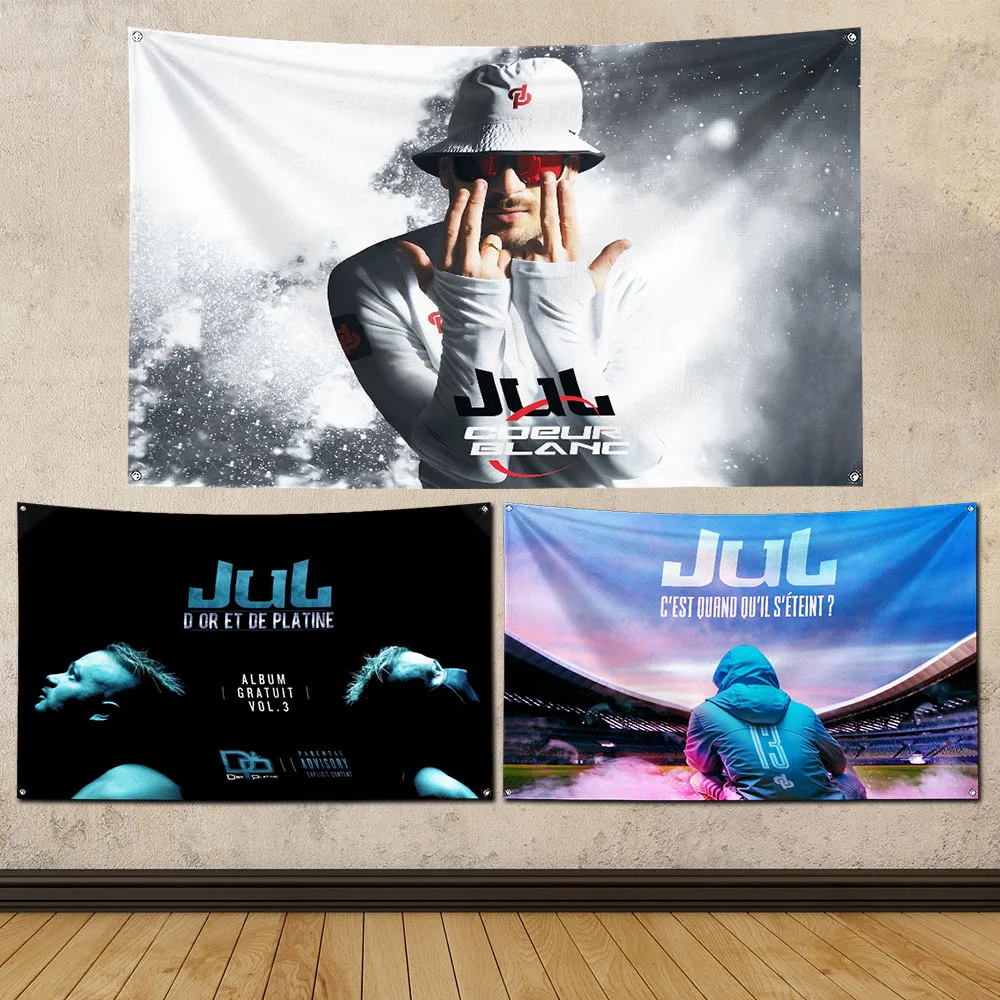 2024 90 x 150 cm Frankreich Jul Rapper Flagge Polyester bedruckt Wohnzimmer oder Innendekoration Wandteppich Banner Image