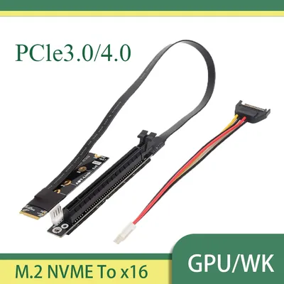 Neue M.2 NVMe zu PCIe 4.0 x16 Extender Gen4/3.0 Riser Adapter Jumper BTC Mining Kabel GPU GTX RTX Image