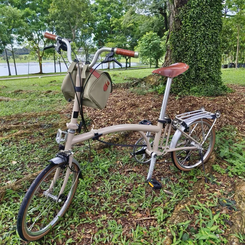 Carston 20 Zoll 9-Gang CRMO Tri Fold Frame Dual V-Brake Tragbares 53T CNC-Kurbelgarnitur 20-Zoll-Rad Faltrad Stadtfahrrad Image