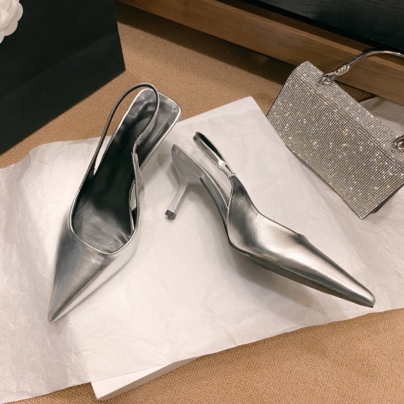 New Fashion Slip-on Women's High Heels Summer Solid Office and Career Sexy Pointed Toe Heeled Sandals Women High Heel Pumps