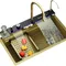 Gold Kitchen Sink Stainless Steel Sink Digital Vegetable Washing Basin, Atmosphere Light, Kitchen