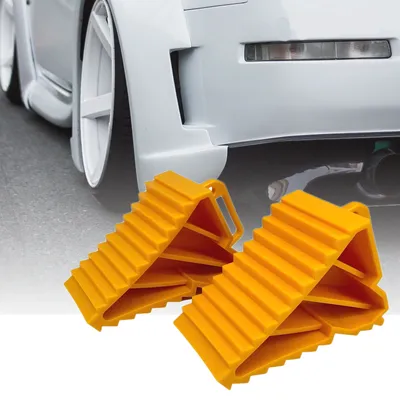 2 Pieces Wheel Chock with Handles Rubber Wheel Chocks Stop Block Replaces for Car Car Truck Trailer