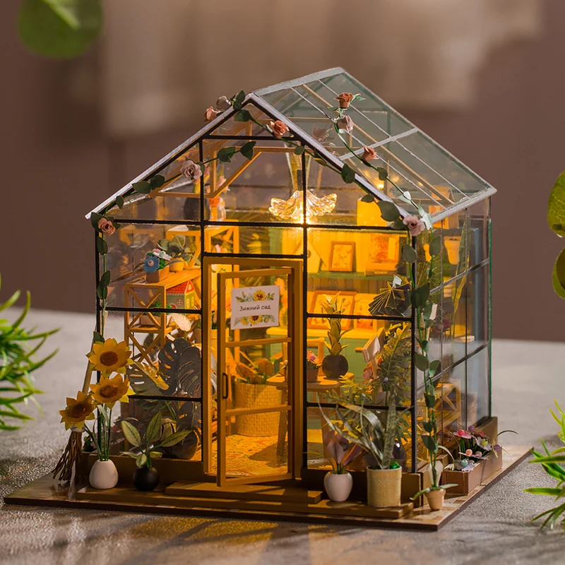 Kit casa delle bambole Mini casa dei fiori fai da te fatto a mano puzzle 3D assemblaggio giocattoli da costruzione decorazione della camera da letto di casa con mobili case delle bambole