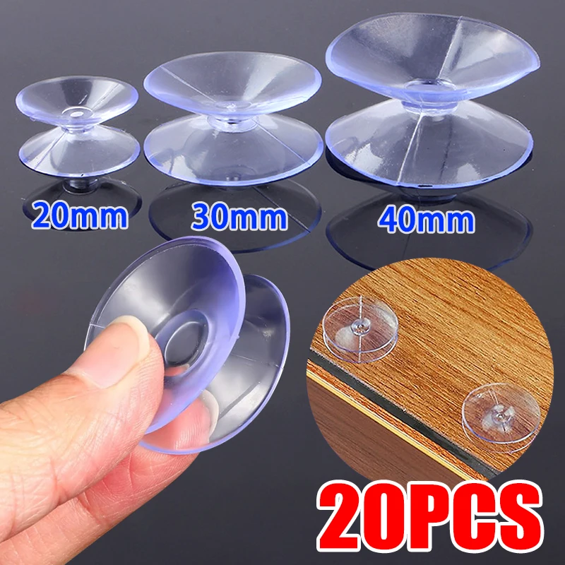1/20 pezzi ventose a vuoto a doppia faccia 20/30/35mm ventose trasparenti pad antiscivolo per tavolo in vetro distanziatore finestrino dell'auto fai da te
