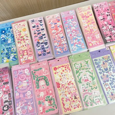 SKYSONIC BOBO Scrapbooking Stickers Full Set Journal Decor Lable Idol Kpop Stationery Postcards Cute Rabbit Sticker Suppli