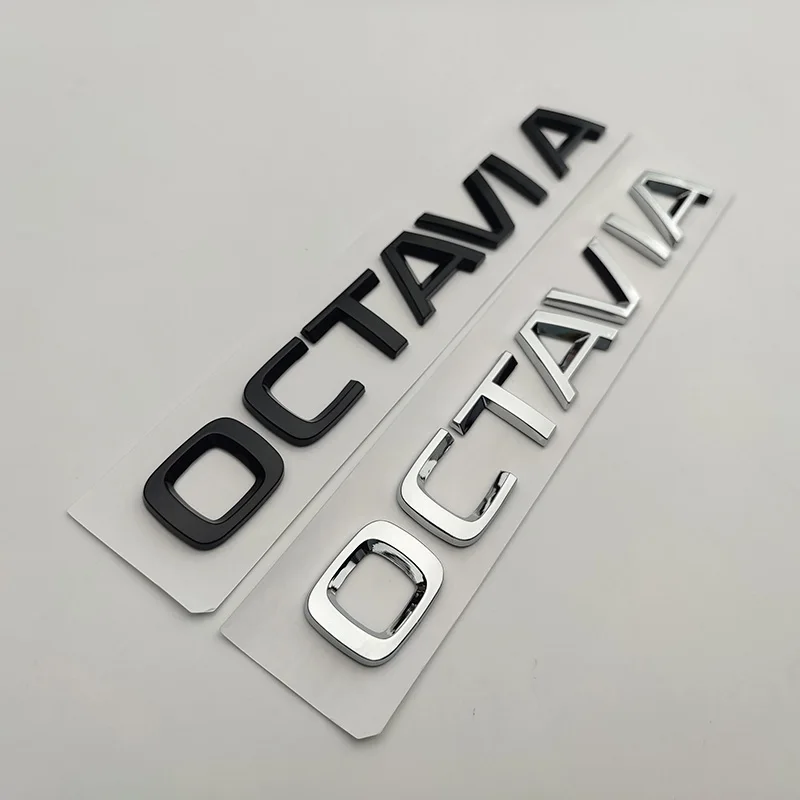 3D ABS Cromato Nero Logo Octavia Emblema Lettere Distintivo per bagagliaio posteriore per auto Octavia 1 2 3 4 A5 A7 MK3 Octavia Accessori adesivi