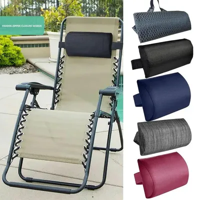 Multifunction Folding Recliner Teslin Lounge Chair Outdoor Chaise Lounge Chairs Sponge Pillow