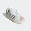 Sneaker ADIDAS SPORTSWEAR "VL COURT 3.0 KIDS", Gr. 34, weiß (cloud weiß, linen grün metallic, sandy pink metallic), Synthetik, Leder, sportlich, Schuhe, inspiriert vom Design des adidas samba