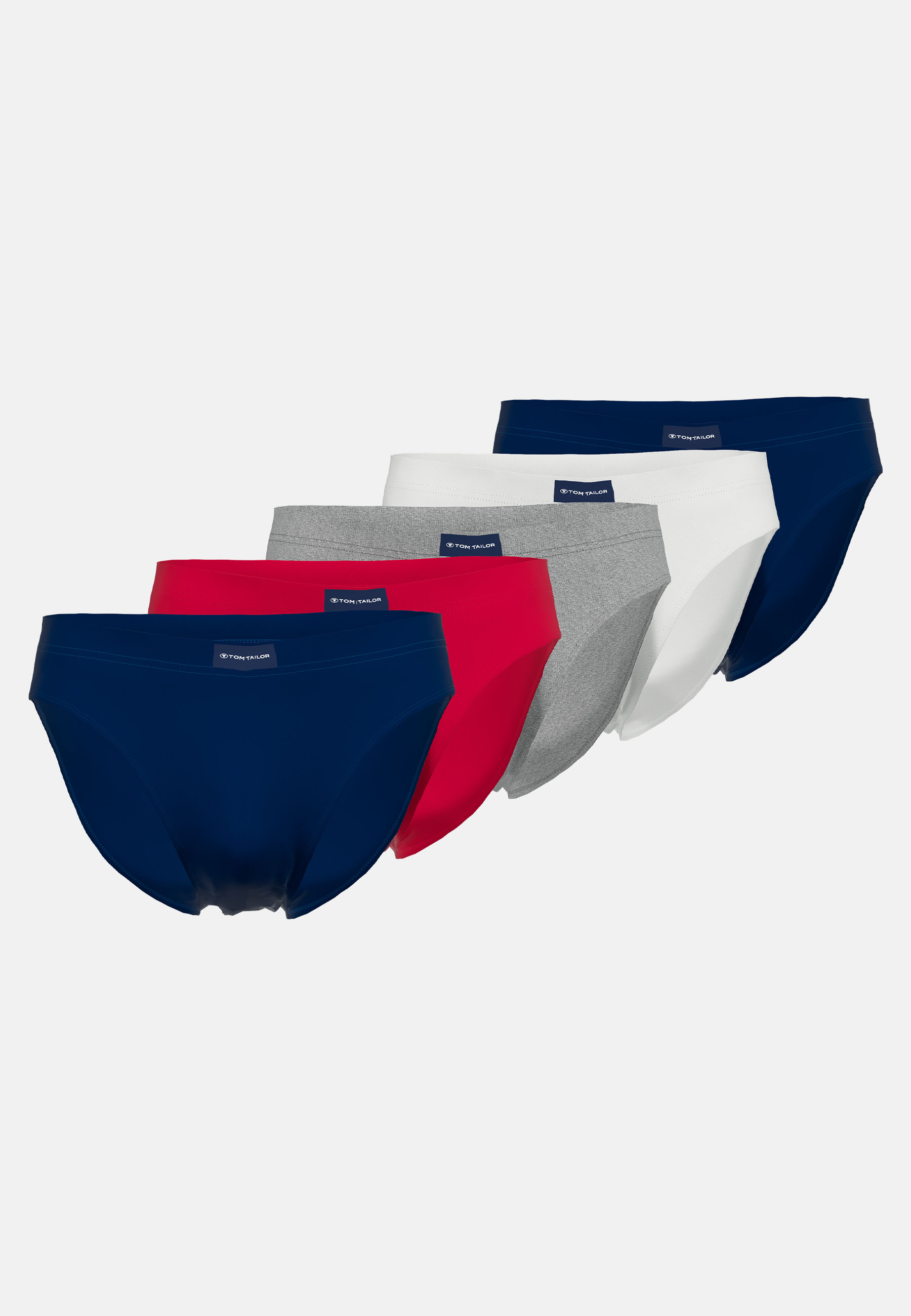 Minislip TOM TAILOR "Colorado", Herren, Gr. XXL, bunt (navy, weiß, rot), Single Jersey, Obermaterial: 100% Baumwolle, unifarben, körpernah, Unterhosen, weich, bequem, eng, atmungsaktiv, breiter Bund, mit Logo