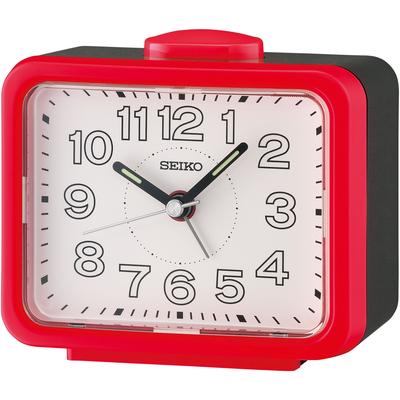 Quarzwecker SEIKO, rot, Wecker, Wecker, Schlafzimmer, Klingelalarm, durchlaufende Sekunde,Leuchtzeiger