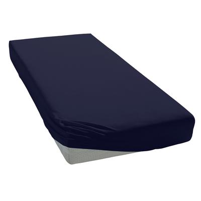 Spannbettlaken MY HOME "BLACKBERRY", blau (marine), B:160cm L:200cm, Jersey, Obermaterial: 100% Baumwolle, Laken, Baumwolle, Matratzen bis 28 cm Höhe, Bettlaken, Spannbetttuch, Laken Image