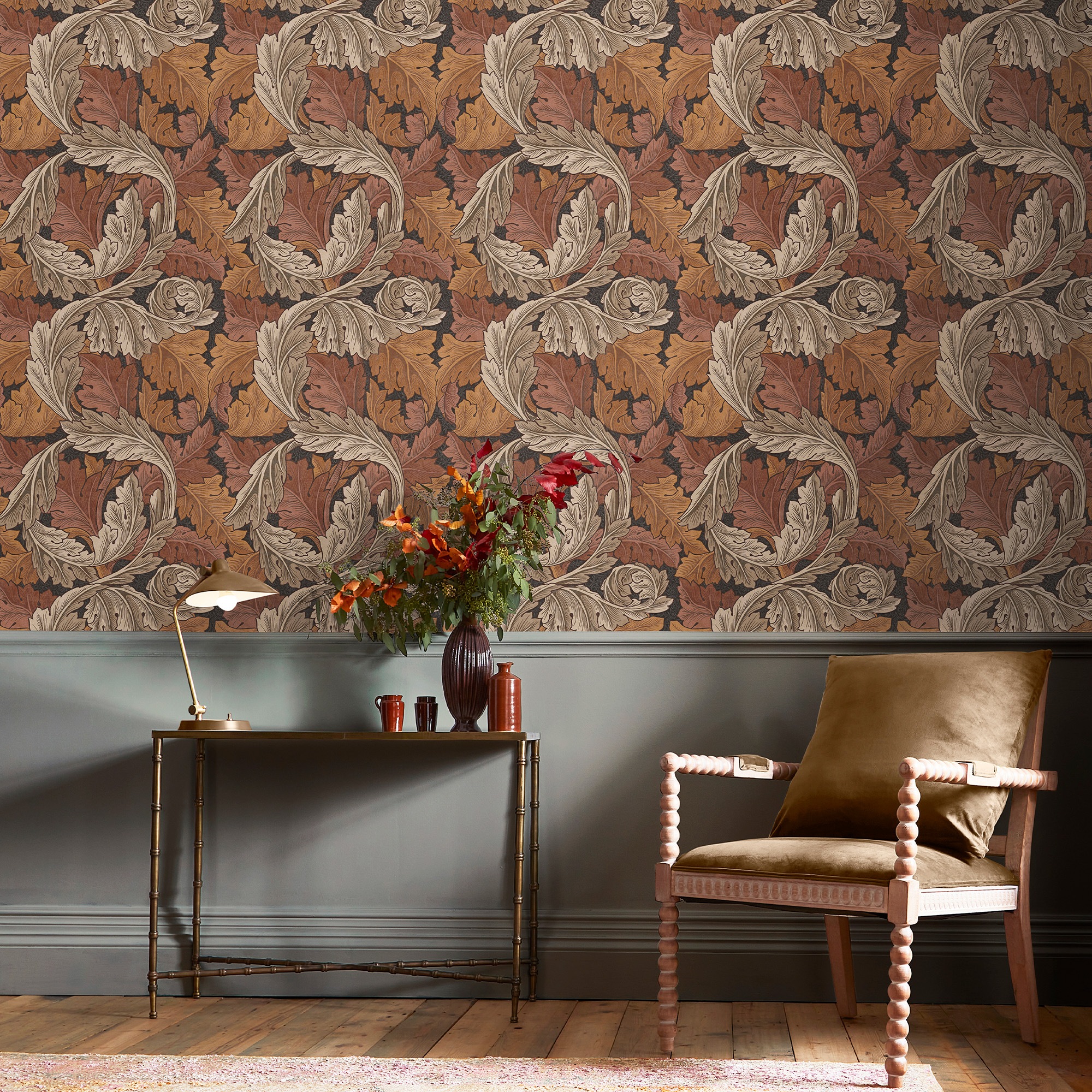Vliestapete "Acanthus", orange, B:0,52m L:10m, Vlies, WILLIAM MORRIS AT HOME, Tapeten, Design Tapeten