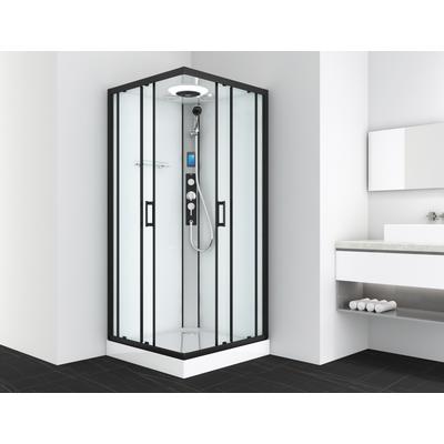 Komplettdusche SANOTECHNIK "MIAMI", weiß (schwarz, weiß), B:90cm H:215cm T:90cm, Duschkabinen, LxBxH: 90x90x215cm