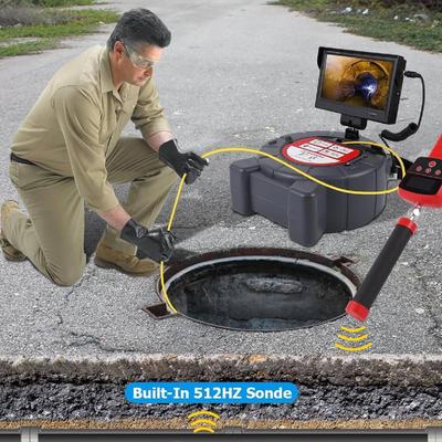 Sewer Camera with 512Hz Locator, 100ft Snake Camera with 9 Inch Touch HD Screen - N/A