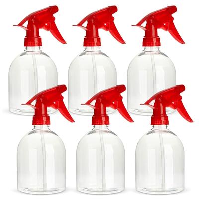 6 Pack 16oz Plastic Trigger Sprayer Bottle - Red - 3.9x8 in