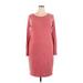 Lularoe Casual Dress - Sweater Dress Crew Neck Long Sleeve: Burgundy Marled Dresses - Women's Size 3X
