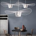 lampes suspendues led lampe suspendue vintage design chapeau en fibre de verre 1 lumière réglable blanc / noir cuisine salle de bain éclairage décoratif ampoule non incluse