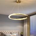 led pendentif lumière cercle design rond, 60cm cristal moderne led lustre pour salon luxe design créatif or luminaire rond îlot de cuisine lampes suspendues