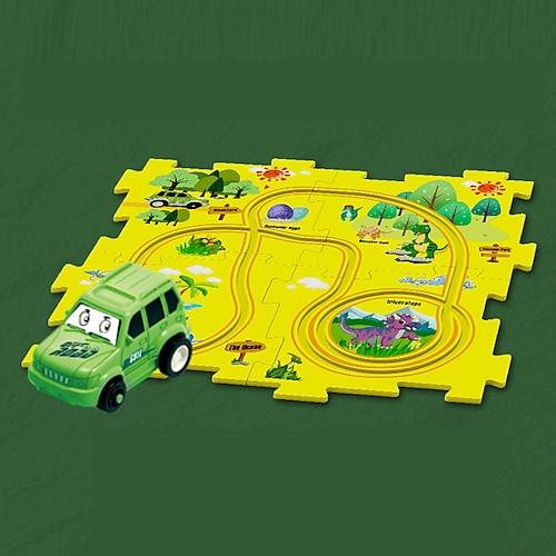 Tiktok-Auto-Karten-Puzzle, DIY-Track-Set, Elektroauto-Spielzeug, Mini-Straßenschild-Puzzle-Spielzeug