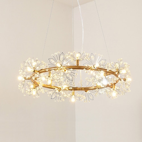 40/60 cm Kreis Design Pendelleuchte Metall Moderner Stil Stilvoller Blumenstil Galvanisch lackierte Oberflächen LED Nordic Style 220-240V Image