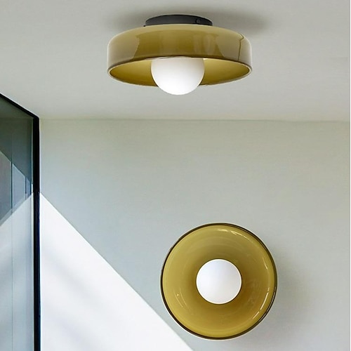 Lightinthebox LED-Deckenleuchte, Wandleuchte für den Innenbereich, 1 Licht, 25 cm, Glasformen, Unterputzleuchten, Deckenleuchte für Flur, Veranda, Bar, kreative Loft-Balkonlampen, olivgrün, weiß, Image