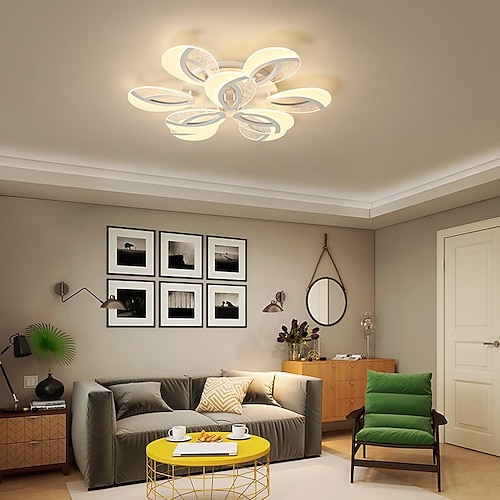 bubble acryl moderne dimmbare deckenleuchte led bündig einbau pfauenschwanz led deckenleuchte mit fernbedienung für wohnzimmer schlafzimmer esszimmer ac 110v 220v blumendesign Image