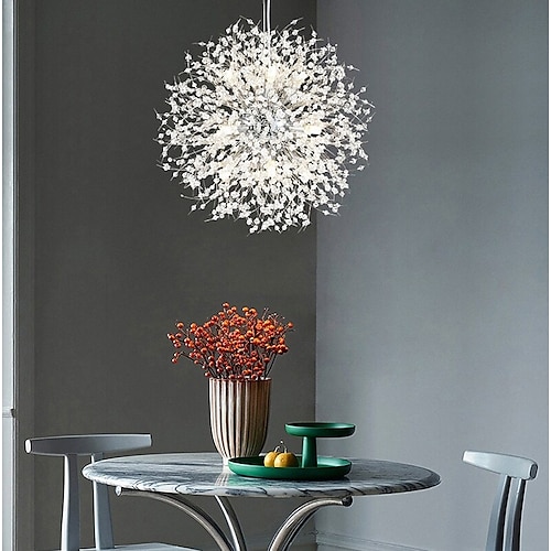 8/9/12 Köpfe LED Pendelleuchte Nordic Löwenzahn Kronleuchter Feuerwerk Kristalllampe künstlerisches Wohnzimmer Esszimmer Schlafzimmerlampe romantische Bekleidungsgeschäft Barlampe 15-22inch Image