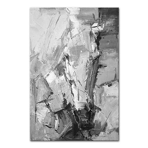 Mintura handgefertigte Pferdeölgemälde auf Leinwand, Wandkunst, Dekoration, modernes abstraktes Tierbild für Wohnkultur, gerolltes, rahmenloses, ungedehntes Gemälde Image