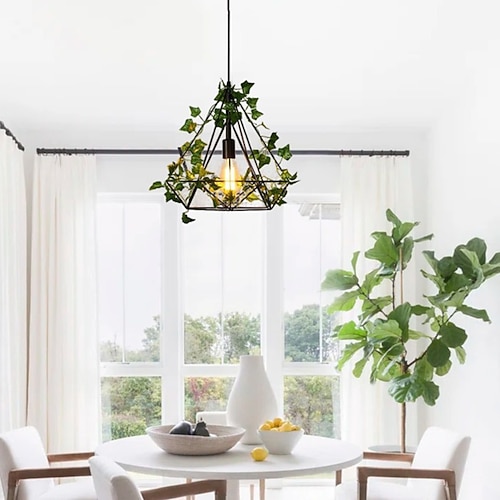 Kronleuchter, verstellbarer Kronleuchter, moderne Decke, grüne Pflanze, Blume, Diamant-Kronleuchter, Fenster, Kaffee, Restaurant, Vintage-Kronleuchter, Innendekoration, Simulation Image