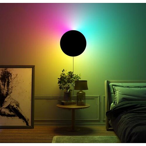 LED-Wandleuchte, 5 W, dimmbar, für Schlafzimmer, RGB, mit Fernbedienung, Farbwechsel, LED-Wandleuchte mit Stecker, 15,7 Zoll, Atmosphärenlicht, Wohnzimmer, Schlafzimmer, Esszimmer Image