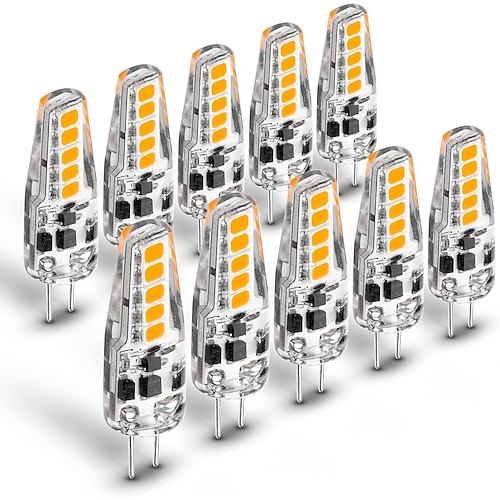 LED Stiftsockel G4, 10 Stück G4 LED-Glühbirne 2 W, entspricht einer Halogenlampe 20 W, T3 JC-Typ, Bi-Pin-G4-Sockel, AC/DC 12 V, für Wohnmobil-Innenraum, Boot, Yacht, Hof, Weg, nicht dimmbar Image