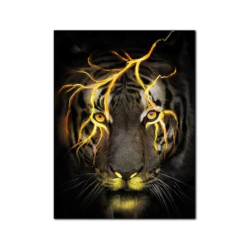 wandkunst poster schwarz und gold licht löwe auf leinwand malerei moderne tierbilder für wohnzimmer dekoration kein rahmen Image