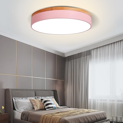 30 cm LED-Deckenleuchte nordischen Stil Grundleuchten für Unterputzmontage moderne Metallsektor lackiert Holz gelb schwarz weiß grün blau grau rosa 110-120 V 220-240 V. Image