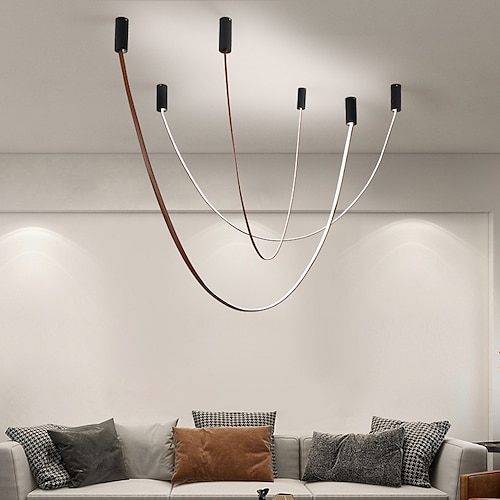 LED Pendelleuchte 2/3/4m Liner Design 1-flammig 4000lm minimalistisches Design Pendelleuchte für Esszimmer, Schlafzimmer, Wohnzimmer Image
