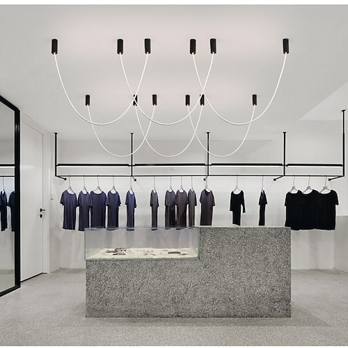 LED Pendelleuchte 2/3/4m Liner Design 1-flammig 4000lm minimalistisches Design Pendelleuchte für Esszimmer, Schlafzimmer, Wohnzimmer Image