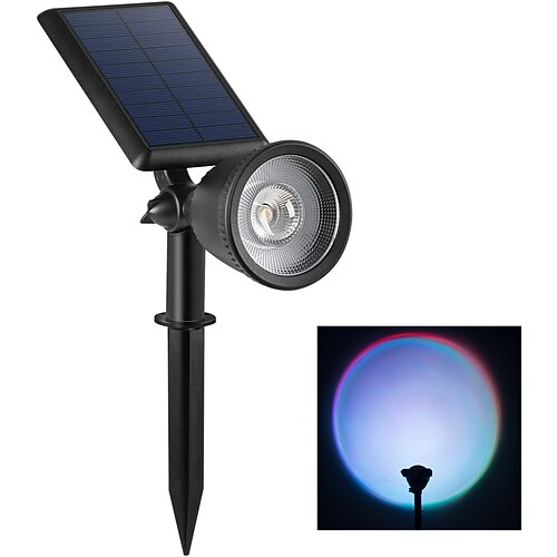 Solar-Außenstrahler – wasserdichte Gartenstrahler für Wege, Solar-Sonnenuntergangsprojektionslichter für Rasen, Park, Terrasse und Landschaftsdekoration Image