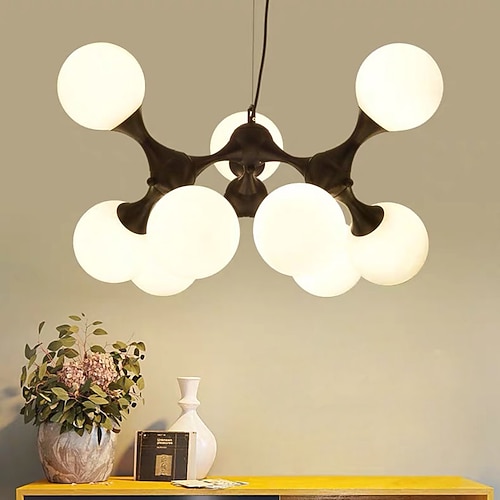 75 cm sputnik design kronleuchter pendelleuchte nordic style cluster design silber schwarz metall galvanisch lackiert lackiert 110-120v 220-240v Image