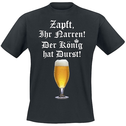 T-Shirt Ärmel T-Shirt Bayerisch Bier Basic Harajuku Grafik für Herren Damen Heißprägen für Halloween Karneval Oktoberfestbier Image