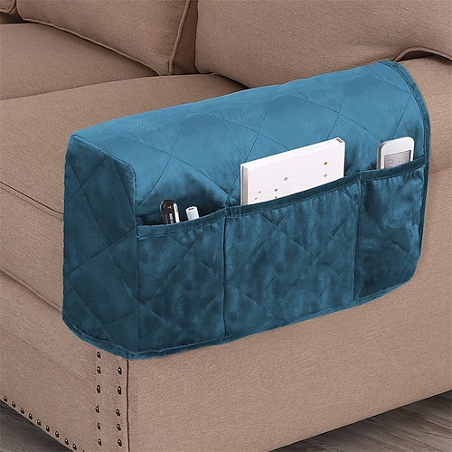 2 Stück Armlehnenbezüge für Stühle und Sofas, Couch-Armlehnenbezüge für Sofas, Armlehnenbezüge mit Seitentasche, rutschfester Möbelschutz, waschbare Armlehnen-Schonbezüge Image