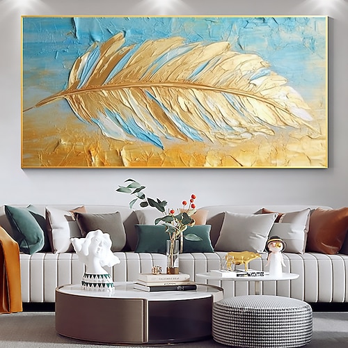 Handgefertigtes Ölgemälde auf Leinwand, Wandkunst-Dekor, Original-Federgemälde für die Inneneinrichtung mit gespanntem Rahmen/ohne Innenrahmen-Gemälde Image