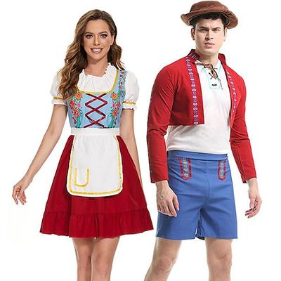 couples oktoberfest beer costume dirndl lederhosen dirndl dress blouse bavarian couple oktoberfest couple german munich wiesn men's women's traditional style halloween carnival Image
