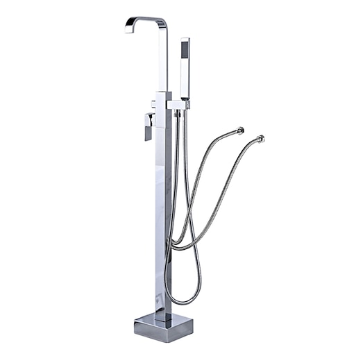 Badewannenarmatur - zeitgenössische galvanisierte freistehende Messingventil-Badewannen-Duschmischbatterien