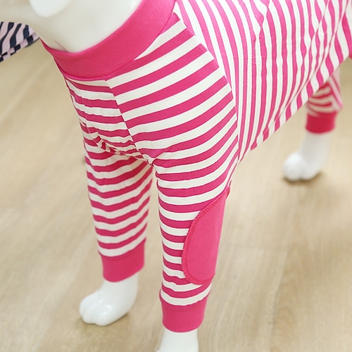 Hunde Katzen Overall Pyjamas Gestreift Modisch Kuschelig Winter Weich Outdoor Casual Kleidungs-Outfits für Hundewelpen Image