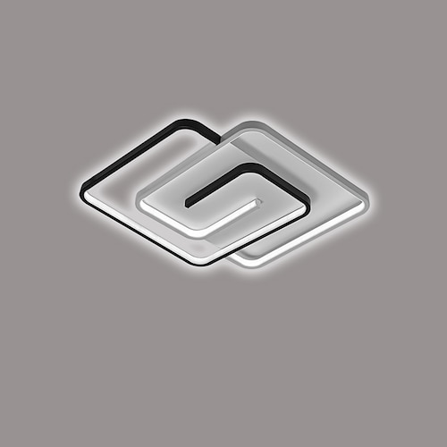 LED-Deckenleuchte schwarz quadratisch Fernbedienung 19,5 schwarz quadratisch Deckenleuchte dimmbar Wohnzimmerlampe moderne Küche Flur Schlafzimmer Image