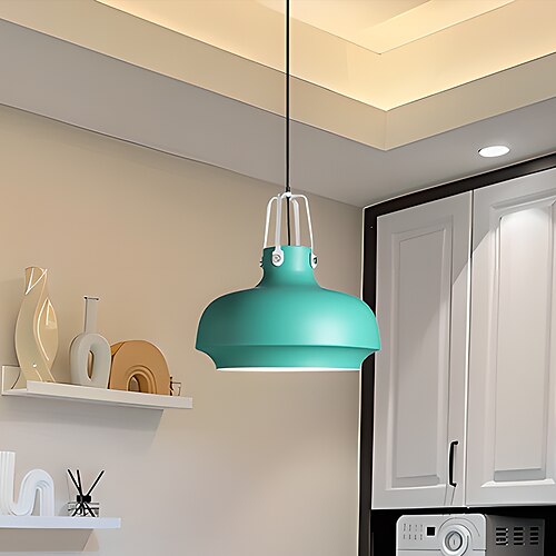Trendige, kreative, matte Decken-Hängelampe im dänischen Stil für Zuhause, Wohnzimmer, Metall-Kronleuchter, industrielle Pendelleuchte in trendigen Farben, Design für Restaurant, Bar, Esszimmer, Image